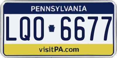 PA license plate LQO6677