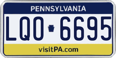 PA license plate LQO6695
