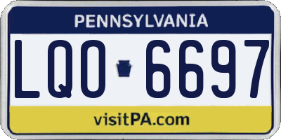 PA license plate LQO6697