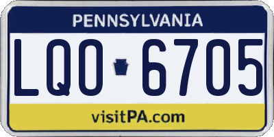 PA license plate LQO6705