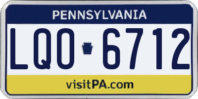 PA license plate LQO6712