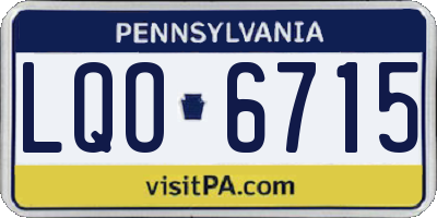 PA license plate LQO6715