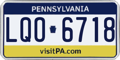 PA license plate LQO6718