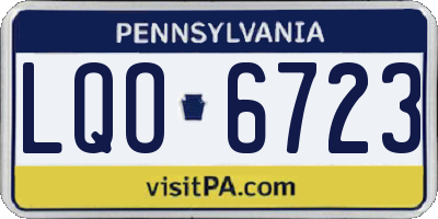 PA license plate LQO6723