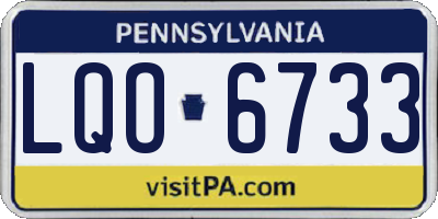 PA license plate LQO6733