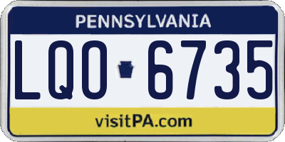 PA license plate LQO6735