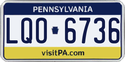 PA license plate LQO6736