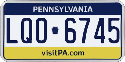 PA license plate LQO6745