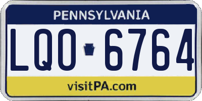 PA license plate LQO6764