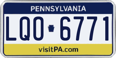 PA license plate LQO6771