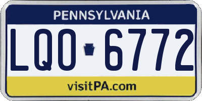 PA license plate LQO6772