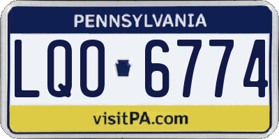 PA license plate LQO6774