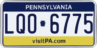 PA license plate LQO6775