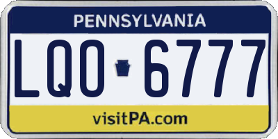 PA license plate LQO6777
