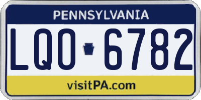 PA license plate LQO6782