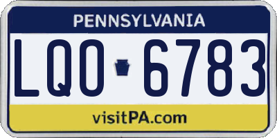 PA license plate LQO6783
