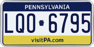 PA license plate LQO6795