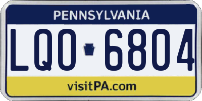 PA license plate LQO6804
