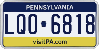PA license plate LQO6818