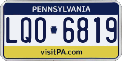 PA license plate LQO6819