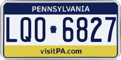 PA license plate LQO6827