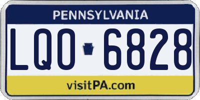 PA license plate LQO6828