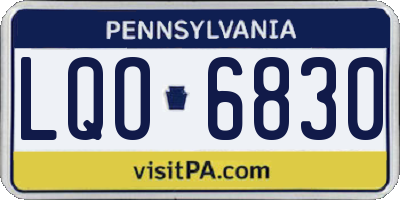 PA license plate LQO6830