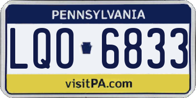 PA license plate LQO6833