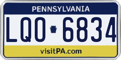 PA license plate LQO6834