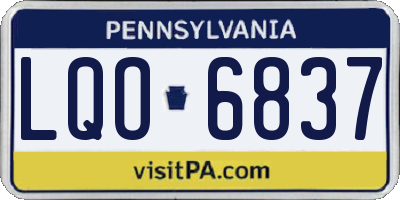 PA license plate LQO6837