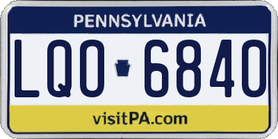 PA license plate LQO6840