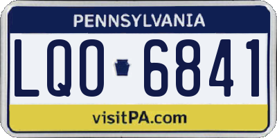 PA license plate LQO6841