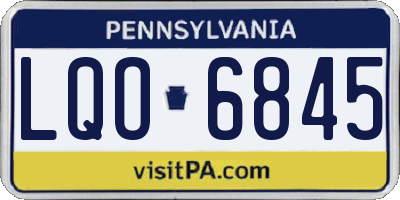 PA license plate LQO6845