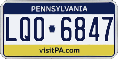 PA license plate LQO6847