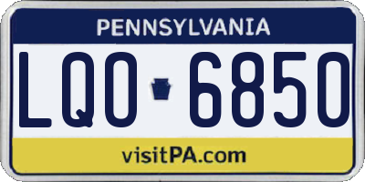 PA license plate LQO6850