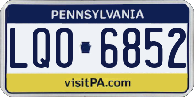 PA license plate LQO6852