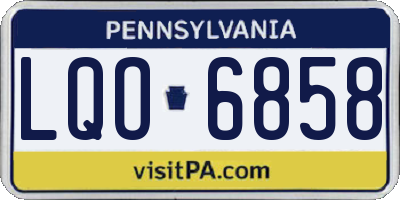 PA license plate LQO6858