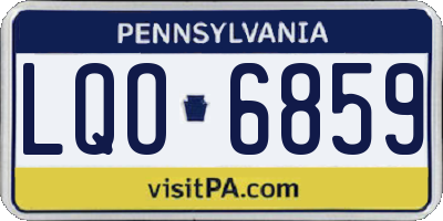 PA license plate LQO6859