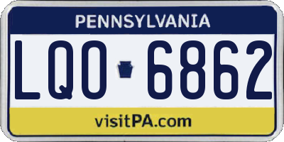 PA license plate LQO6862