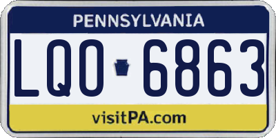 PA license plate LQO6863