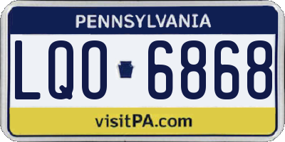 PA license plate LQO6868