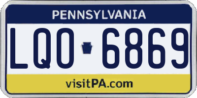 PA license plate LQO6869