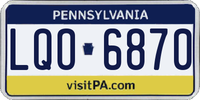 PA license plate LQO6870