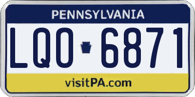 PA license plate LQO6871