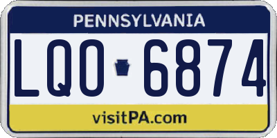 PA license plate LQO6874