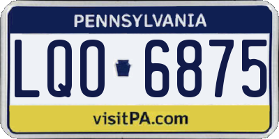 PA license plate LQO6875