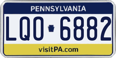 PA license plate LQO6882