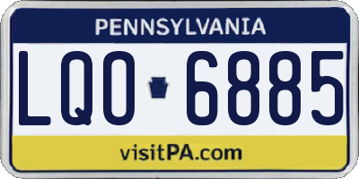 PA license plate LQO6885