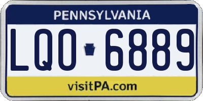 PA license plate LQO6889