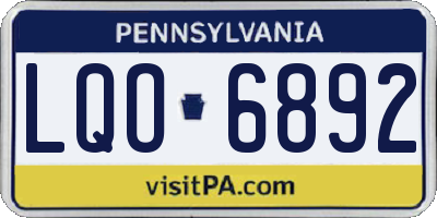 PA license plate LQO6892